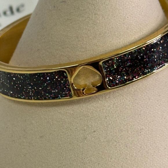 Kate Spade Glitter Hole Punch Gold Hinge Bracelet - Picture 3 of 7